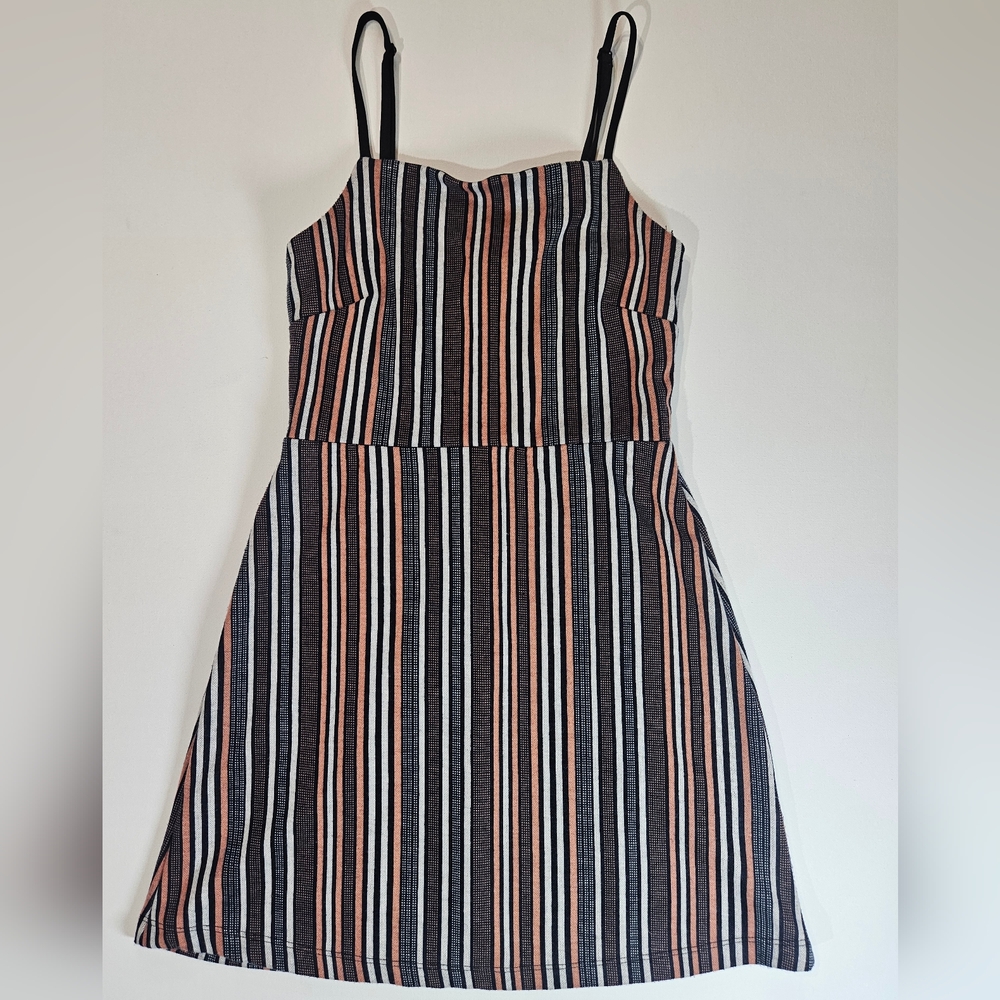 Urban Outfitters Dress Womens Size Small Blue Mauve White Stripe Spaghetti Strap